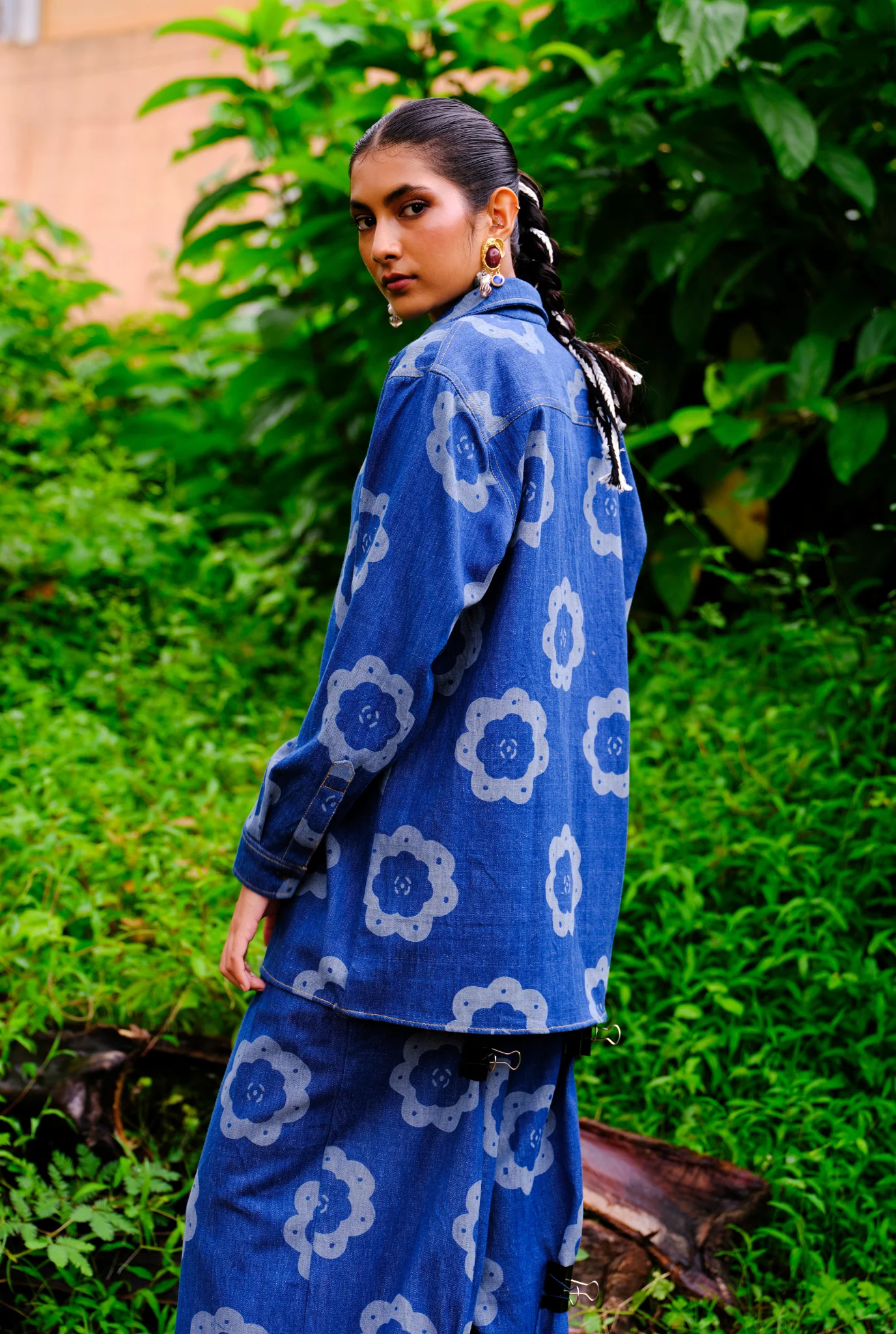 Viola Handwoven Denim Shirt - Image 8