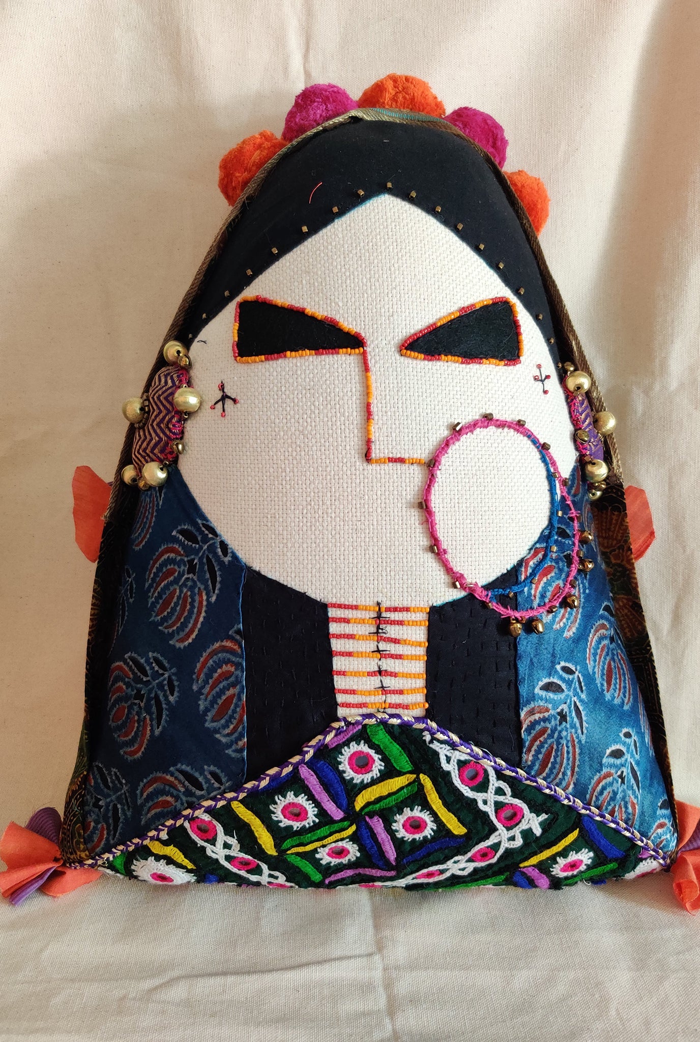 WOMAN OF KUTCH ART CUSHION - Image 2