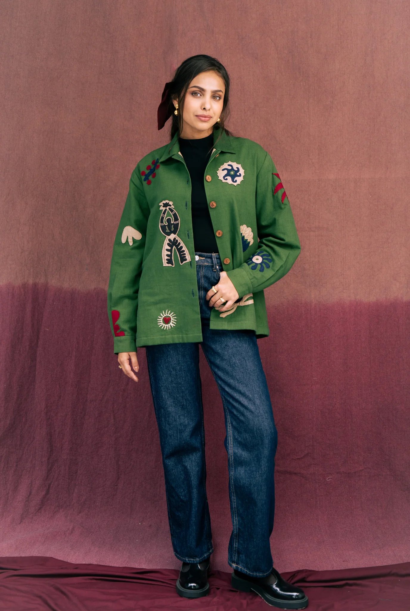 Zuri Handloom Appliqué Jacket - Image 3
